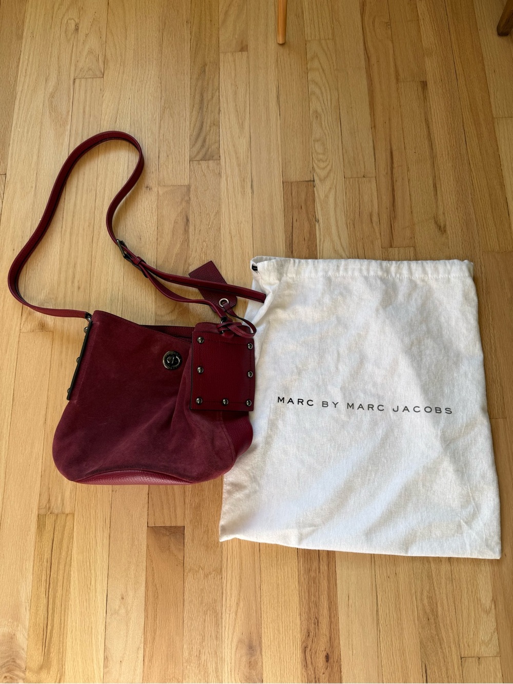 Marc By Marc Jacobs Wine Suede Crossbody Bag